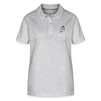 Kunst Textil: Skizze eines Arbeitslosen - Stanley/Stella Frauen Bio-Poloshirt ELLISER - Grau meliert - Vorne - Anna (173cm)