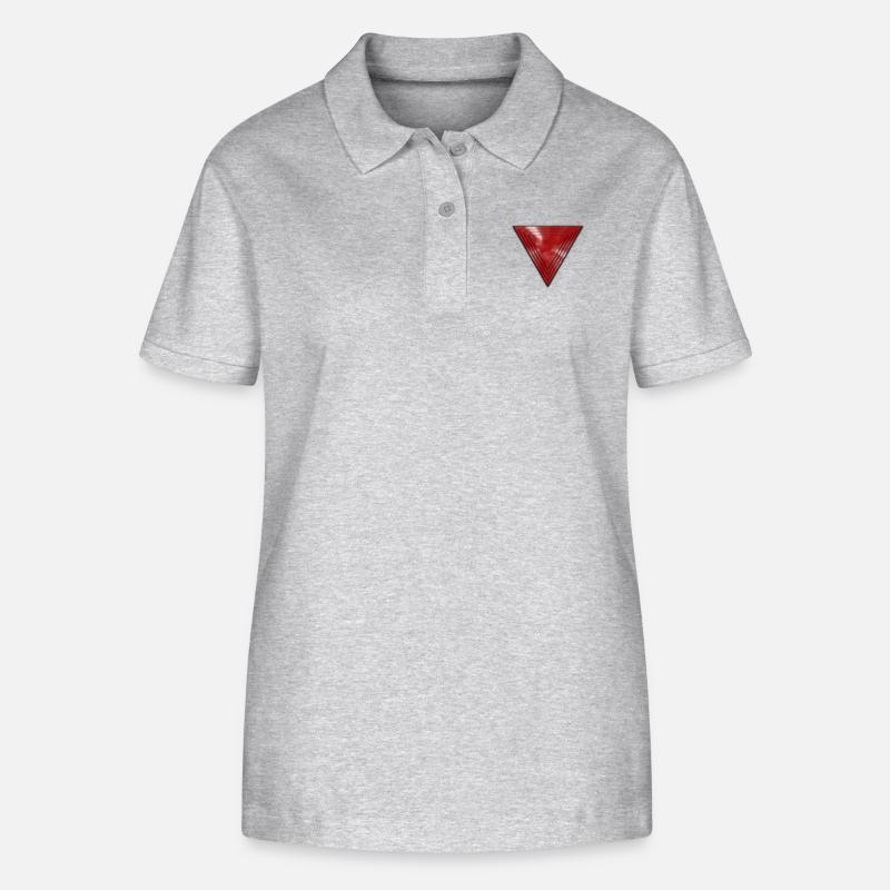 Pyramide abstraite en rouge - Polo bio ELLISER Stanley/Stella Femme - gris chiné