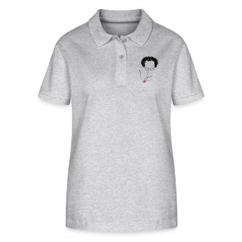 SMOKE BRAIN HPSTR - Stanley/Stella Frauen Bio-Poloshirt ELLISER - Grau meliert - Vorne - Anna (173cm)