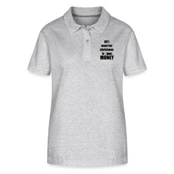 Christmas song saying money - Stanley/Stella Women’s Organic Polo Shirt ELLISER - heather grey - Front - Anna (173cm)