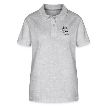 Ja ich rieche nach Pferd - Stanley/Stella Frauen Bio-Poloshirt ELLISER - Grau meliert - Vorne - Anna (173cm)
