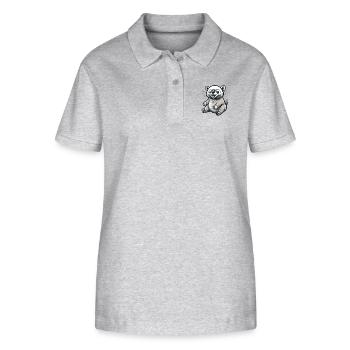 Small Seated Animal: Cartoon - Stanley/Stella Women’s Organic Polo Shirt ELLISER - heather grey - Front - Anna (173cm)