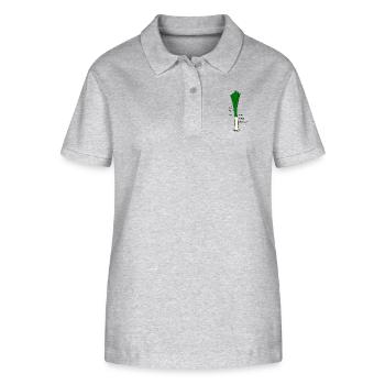 poireau - Polo bio ELLISER Stanley/Stella Femme - gris chiné - Devant - Anna (173cm)