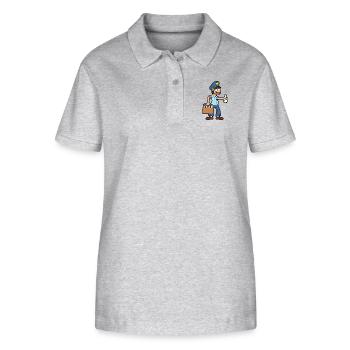 Milchlieferservice Milchmann Milchjunge Milch - Stanley/Stella Frauen Bio-Poloshirt ELLISER - Grau meliert - Vorne - Anna (173cm)