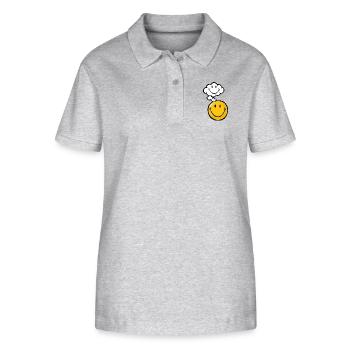 Smiley Thought - Stanley/Stella Women’s Organic Polo Shirt ELLISER - heather grey - Front - Anna (173cm)