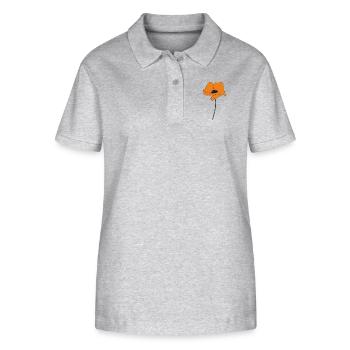 mohnblume orange - Stanley/Stella Frauen Bio-Poloshirt ELLISER - Grau meliert - Vorne - Anna (173cm)