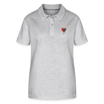 Splash inc. Heart 2 - Stanley/Stella Women’s Organic Polo Shirt ELLISER - heather grey - Front - Anna (173cm)