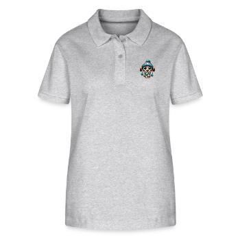 Weihnachtshund - Stanley/Stella Frauen Bio-Poloshirt ELLISER - Grau meliert - Vorne - Anna (173cm)