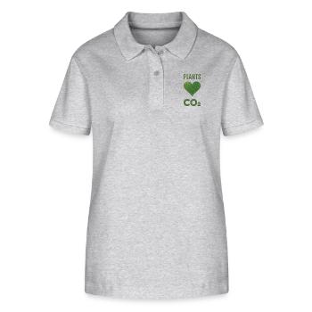 PFLANZEN LIEBEN CO2 - Stanley/Stella Frauen Bio-Poloshirt ELLISER - Grau meliert - Vorne - Anna (173cm)