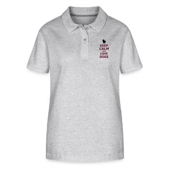KEEP CALM AND LOVE DOGS - Stanley/Stella Women’s Organic Polo Shirt ELLISER - heather grey - Front - Anna (173cm)