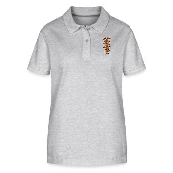 Sport Bären mit vielen Deutschlandfahnen. - Stanley/Stella Frauen Bio-Poloshirt ELLISER - Grau meliert - Vorne - Anna (173cm)