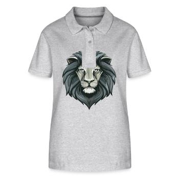 Löwe - Stanley/Stella Frauen Bio-Poloshirt ELLISER - Grau meliert - Vorne - Anna (173cm)