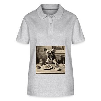 Hund / Tier / Foto / Wild / lustig / Bellen - Stanley/Stella Frauen Bio-Poloshirt ELLISER - Grau meliert - Vorne - Anna (173cm)