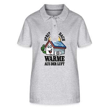 Öko Haus Sprit vom Dach Wärme aus der Luft - Stanley/Stella Frauen Bio-Poloshirt ELLISER - Grau meliert - Vorne - Anna (173cm)