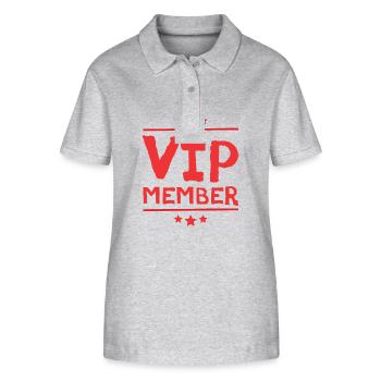 Vip Mitglied - Stanley/Stella Frauen Bio-Poloshirt ELLISER - Grau meliert - Vorne - Anna (173cm)