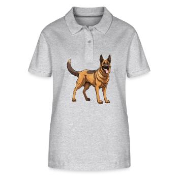 German Shepherd Dog Animal - Stanley/Stella Women’s Organic Polo Shirt ELLISER - heather grey - Front - Anna (173cm)