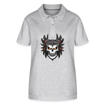 Häuptling Apache TotenIndianer - Stanley/Stella Frauen Bio-Poloshirt ELLISER - Grau meliert - Vorne - Anna (173cm)
