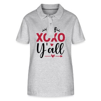 Design Xoxo y all - Polo bio ELLISER Stanley/Stella Femme - gris chiné - Devant - Anna (173cm)
