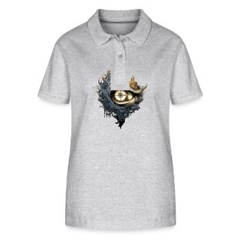 Du beobachtest wachsam - Stanley/Stella Frauen Bio-Poloshirt ELLISER - Grau meliert - Vorne - Anna (173cm)