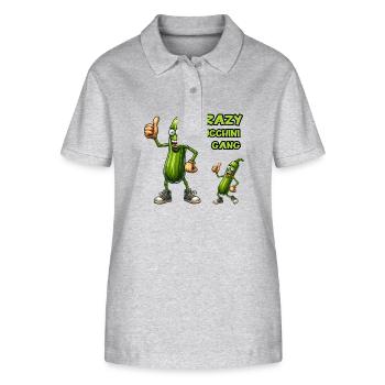 Crazy Veggies: Zucchini Gang Thumbs Up - Stanley/Stella Frauen Bio-Poloshirt ELLISER - Grau meliert - Vorne - Anna (173cm)