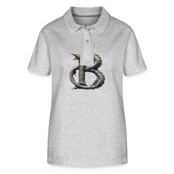 Letter "B" in dragon design. - Stanley/Stella Women’s Organic Polo Shirt ELLISER - heather grey - Front - Anna (173cm)