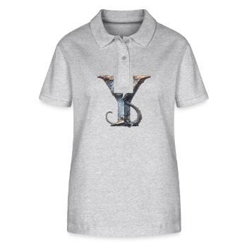 Letter "Y" in dragon design. - Stanley/Stella Women’s Organic Polo Shirt ELLISER - heather grey - Front - Anna (173cm)