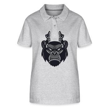 Couronne de gorille - Polo bio ELLISER Stanley/Stella Femme - gris chiné - Devant - Anna (173cm)