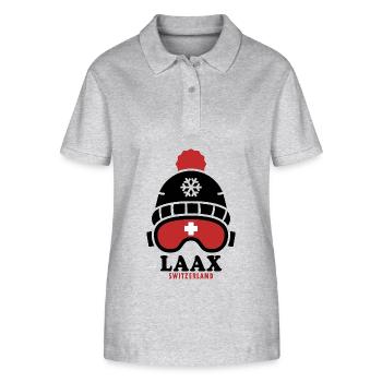 Skigebiet Laax Schweiz Alpen - Stanley/Stella Frauen Bio-Poloshirt ELLISER - Grau meliert - Vorne - Anna (173cm)