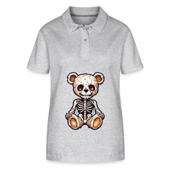 Teddybär / Kuscheltier / Stofftier / Geschenkidee - Stanley/Stella Frauen Bio-Poloshirt ELLISER - Grau meliert - Vorne - Anna (173cm)