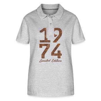 "Vintage 1974: Limited Edition in Rust Look" - Stanley/Stella Women’s Organic Polo Shirt ELLISER - heather grey - Front - Anna (173cm)