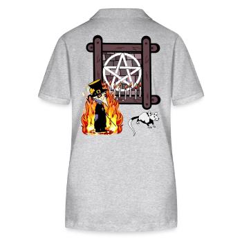 Occult Spiritual Satan Ritual Wizard Dark Magic - Stanley/Stella Women’s Organic Polo Shirt ELLISER - heather grey - Back - Anna (173cm)