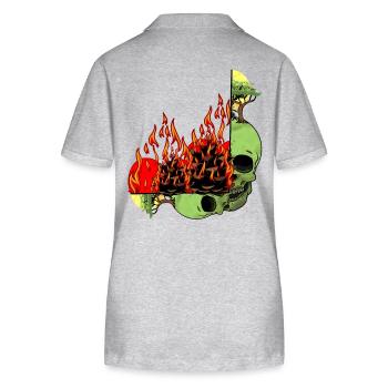 Planet Erde Klimawandel Umwelt Natur Skull Ende - Stanley/Stella Frauen Bio-Poloshirt ELLISER - Grau meliert - Hinten - Anna (173cm)