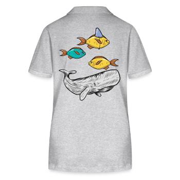 fish, fish, shark, marine mammals, marine animals, ocean - Stanley/Stella Women’s Organic Polo Shirt ELLISER - heather grey - Back - Anna (173cm)