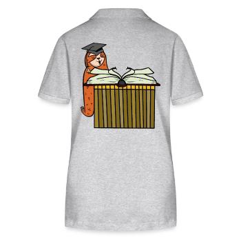 Sloth Student Study Book Student School - Stanley/Stella Women’s Organic Polo Shirt ELLISER - heather grey - Back - Anna (173cm)