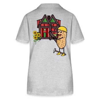Hütte Haus Erdnuss Bauherr Renovieren Renovierung - Stanley/Stella Frauen Bio-Poloshirt ELLISER - Grau meliert - Hinten - Anna (173cm)