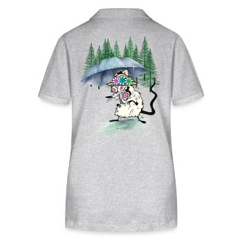 Hiking Mouse Umbrella Hike Forest Nature - Stanley/Stella Women’s Organic Polo Shirt ELLISER - heather grey - Back - Anna (173cm)