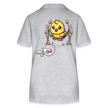 Chick Easter Kids Child Eggshell Baby Chicken - Stanley/Stella Women’s Organic Polo Shirt ELLISER - heather grey - Back - Anna (173cm)
