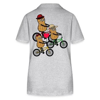 Family Excursion Kids Peanut Bicycle Riding - Stanley/Stella Women’s Organic Polo Shirt ELLISER - heather grey - Back - Anna (173cm)