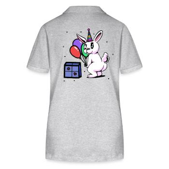 Hase Geburtstag Gratulieren Glückwunsch Feiern - Stanley/Stella Frauen Bio-Poloshirt ELLISER - Grau meliert - Hinten - Anna (173cm)