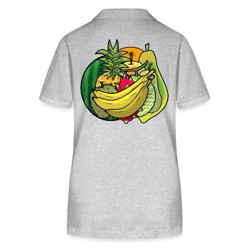 Summer Vitamins Fruit Fruits Refreshment Diet - Stanley/Stella Women’s Organic Polo Shirt ELLISER - heather grey - Back - Anna (173cm)