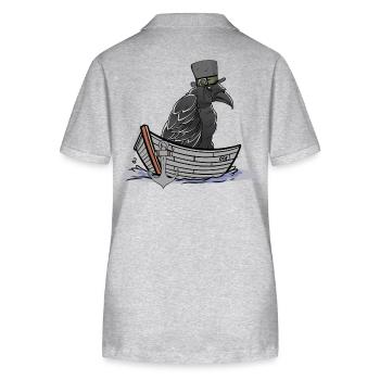 Corbeau Corbeau Corbeau Conte de fées Personnage Bateau Maritime - Polo bio ELLISER Stanley/Stella Femme - gris chiné - Dos - Anna (173cm)