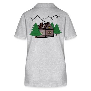 Alm Montagnes Montagnes Cabane Maison Alpes Montagne - Polo bio ELLISER Stanley/Stella Femme - gris chiné - Dos - Anna (173cm)