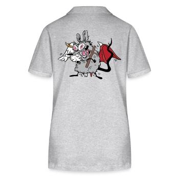 Halloween Kreuz Kreuze Kruzifix Nager Ratte - Stanley/Stella Frauen Bio-Poloshirt ELLISER - Grau meliert - Hinten - Anna (173cm)