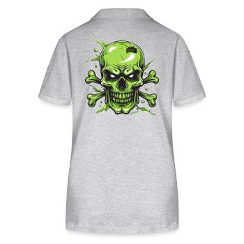 Green skull and bones, skull and crossbones - Stanley/Stella Women’s Organic Polo Shirt ELLISER - heather grey - Back - Anna (173cm)