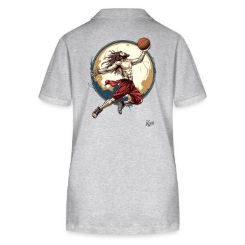 Messias Christus, der Retter: Basketball Jesus - Stanley/Stella Frauen Bio-Poloshirt ELLISER - Grau meliert - Hinten - Anna (173cm)