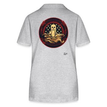 Patriotic Ghost - Stanley/Stella Women’s Organic Polo Shirt ELLISER - heather grey - Back - Anna (173cm)