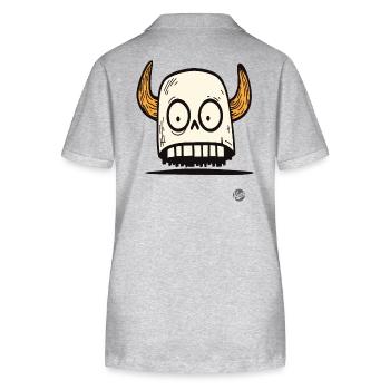 Vikinger Totenkopf mit Hörnern - Stanley/Stella Frauen Bio-Poloshirt ELLISER - Grau meliert - Hinten - Anna (173cm)