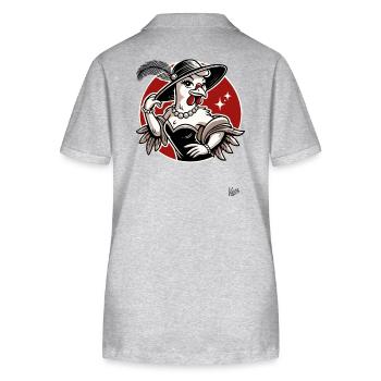 Fine lady chicken - Stanley/Stella Women’s Organic Polo Shirt ELLISER - heather grey - Back - Anna (173cm)