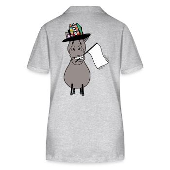 Hippie Horse Peace White Flag Peace Sign - Stanley/Stella Women’s Organic Polo Shirt ELLISER - heather grey - Back - Anna (173cm)