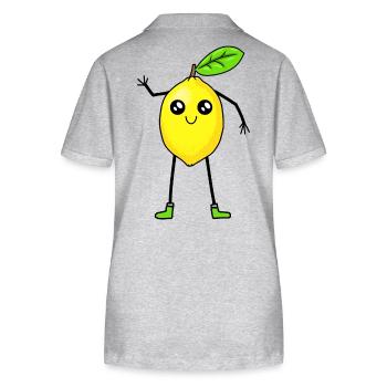 Lemon Lemon Fruit Fruits Vitamins - Stanley/Stella Women’s Organic Polo Shirt ELLISER - heather grey - Back - Anna (173cm)
